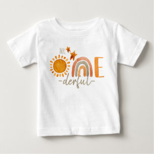 Camiseta De Bebé Sr.Onemaravilloso Primer cumpleaños Rainbow y Sun 