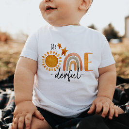 Camiseta De Bebé Sr.Onemaravilloso Primer cumpleaños Rainbow y Sun