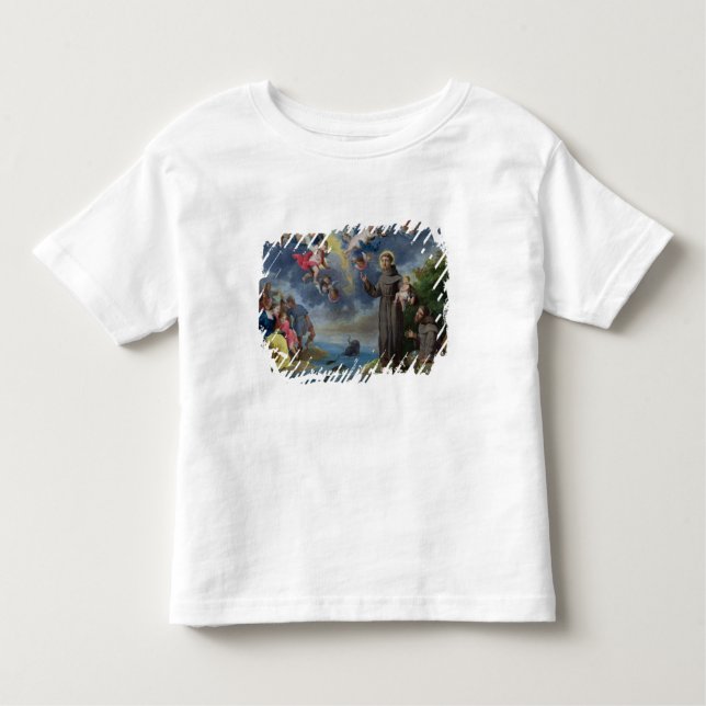 Camiseta De Bebé St Anthony de Padua que predica a los pescados (Anverso)