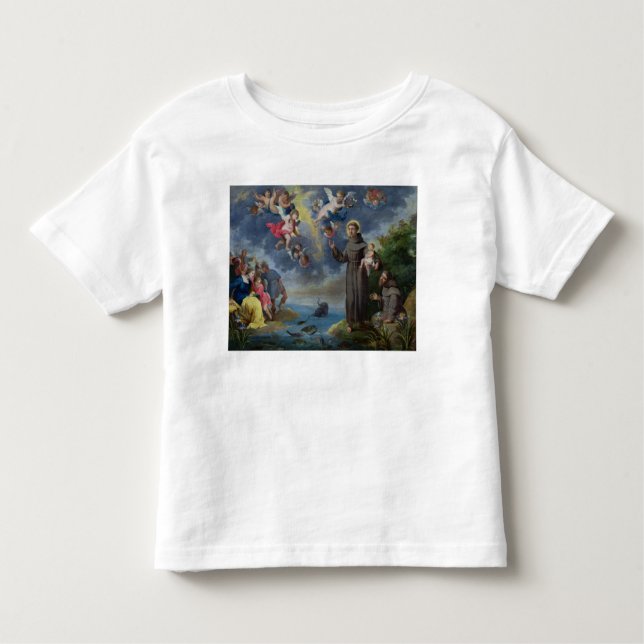 Camiseta De Bebé St Anthony de Padua que predica a los pescados (Anverso)