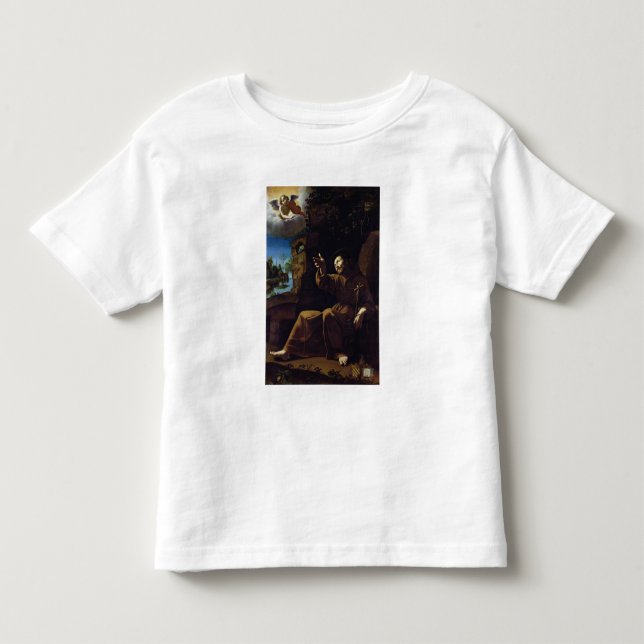 Camiseta De Bebé St Francis de Assisi consoló por un ángel (Anverso)