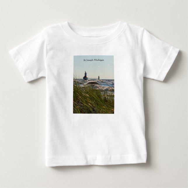 Camiseta De Bebé St Joseph Detrás De Las Oleadas Marinas (Anverso)