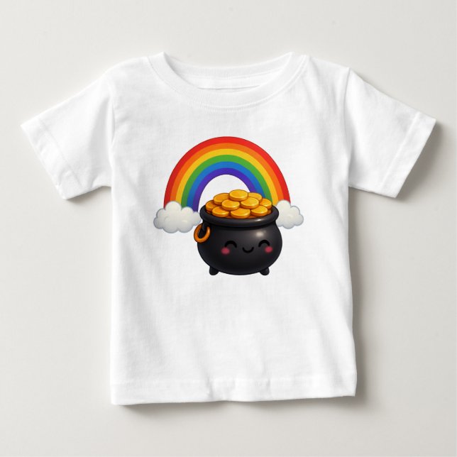 Camiseta De Bebé St Patrick’s Day Pot of Gold T-Shirt (Anverso)