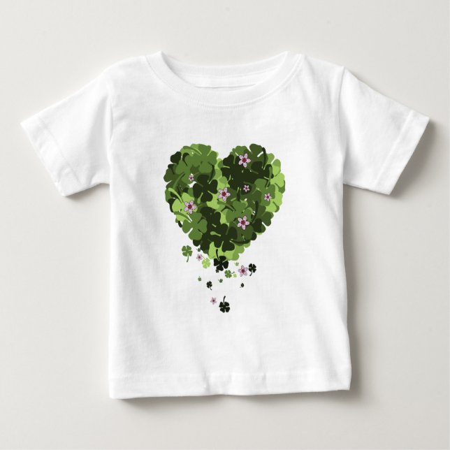 Camiseta De Bebé St. Patrick's Clover Heart (Anverso)