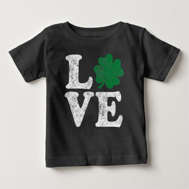 Camiseta De Bebé St Patrick's Day LOVE Shamrock Irish (Anverso)