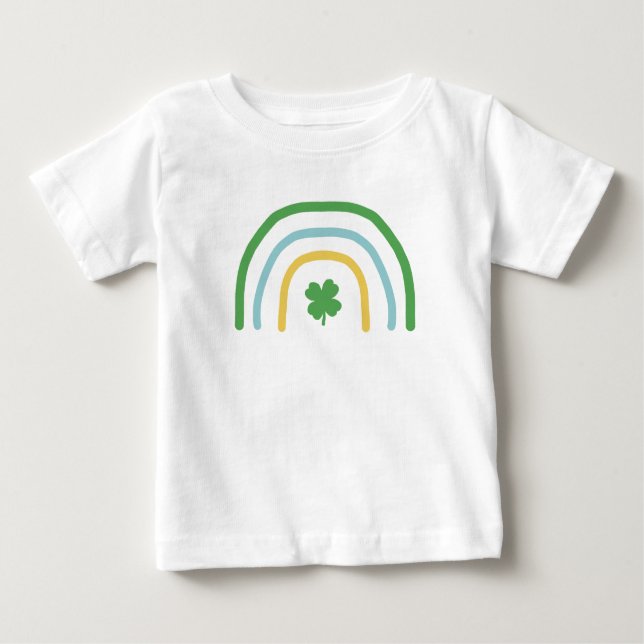 Camiseta De Bebé St Patricks Day Rainbow Irish Clover Kids T-Shirt (Anverso)