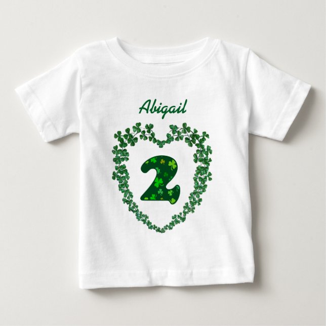 Camiseta De Bebé St Patricks día 2do cumpleaños V02A del 17 de (Anverso)