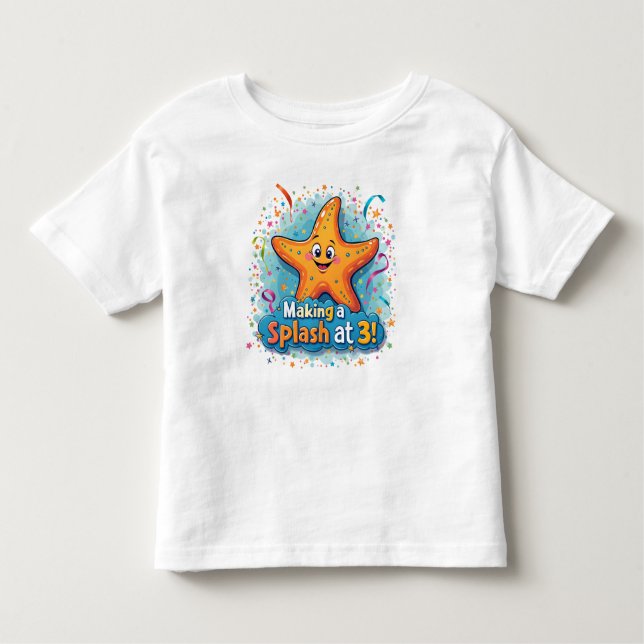 Camiseta De Bebé Starfish 3er cumpleaños haciendo una explosión a l (Anverso)