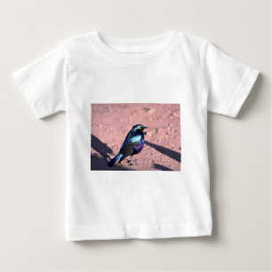 Camiseta De Bebé Starling brillante Azul-Espigado