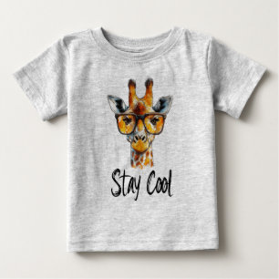 Camiseta De Bebé Stay Guay - Giraffe con Ilustracion de gafas de so