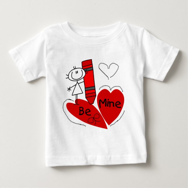 Camiseta De Bebé Stick Girl Be Mine Valentine (Anverso)
