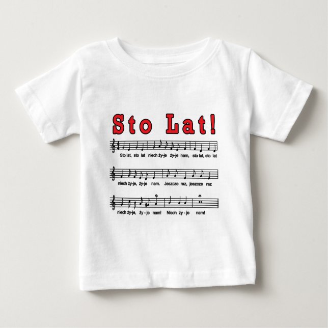 Camiseta De Bebé ¡Sto Lat! Canción (Anverso)