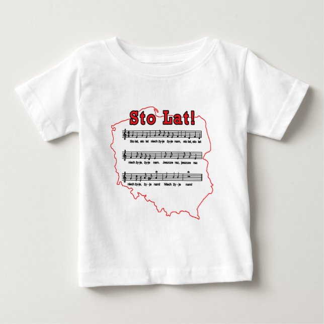 Camiseta De Bebé ¡Sto Lat! Mapa de canciones polacas (Anverso)