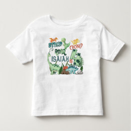 Camiseta De Bebé Stomp Chomp Roar Dinosaurio 4º cumpleaños