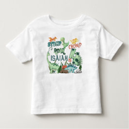Camiseta De Bebé Stomp Chomp Roar Dinosaurio 4º cumpleaños