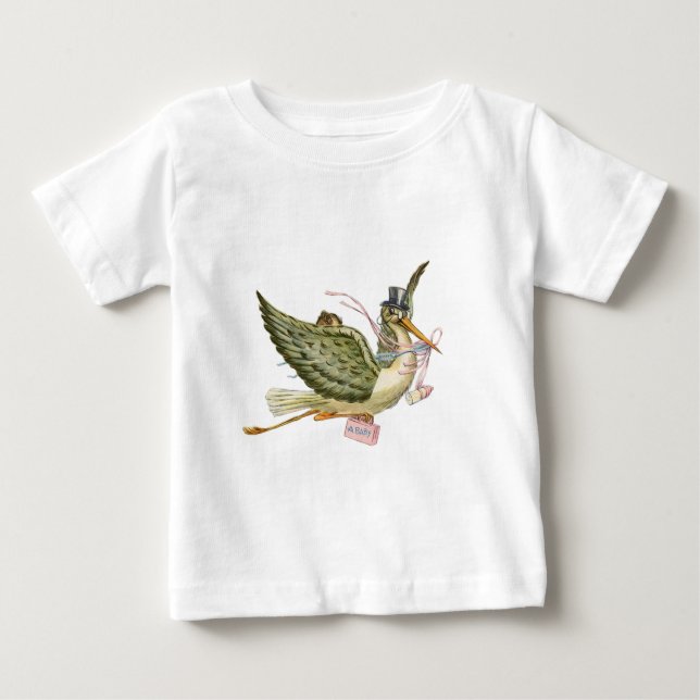 CAMISETA DE BEBÉ STORK BABY SHOWER (Anverso)