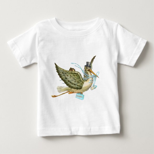 CAMISETA DE BEBÉ STORK BABY SHOWER (Anverso)