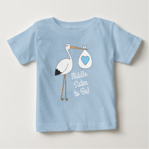 Camiseta De Bebé Stork Baby Shower Blue Boy