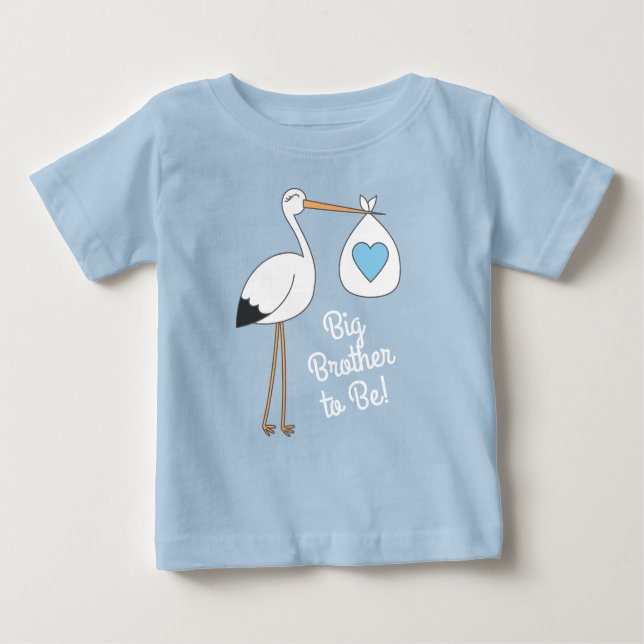 Camiseta De Bebé Stork Baby Shower Blue Boy (Anverso)