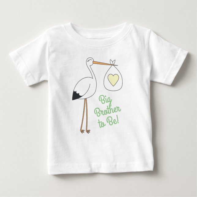 Camiseta De Bebé Stork Baby Shower Green Gender Neutral (Anverso)