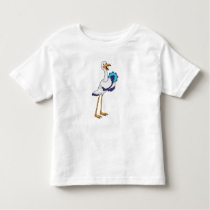 Camiseta De Bebé Stork como músico con ambourine