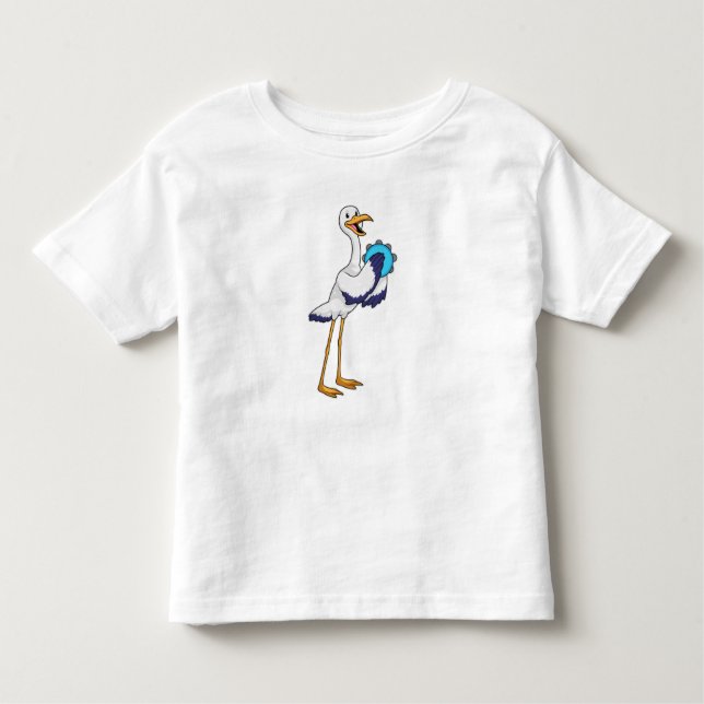 Camiseta De Bebé Stork como músico con ambourine (Anverso)