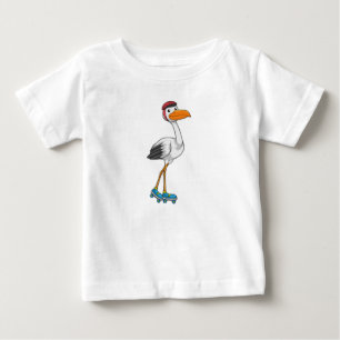 Camiseta De Bebé Stork como patinador en línea con patines de patin