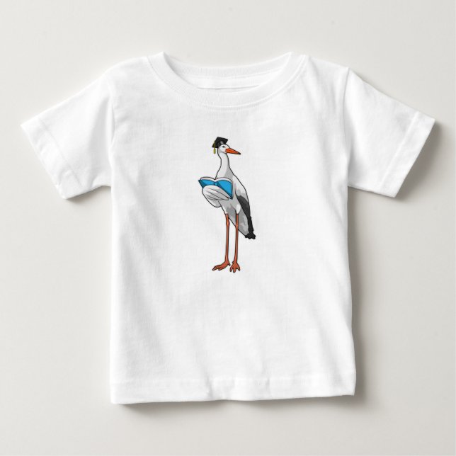 Camiseta De Bebé Stork como profesor con libro (Anverso)
