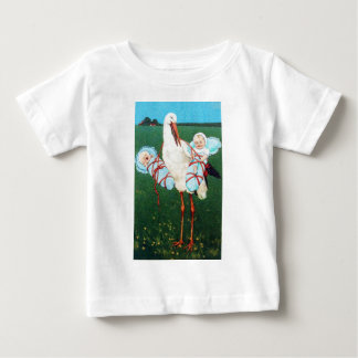 Camiseta De Bebé STORK TWIN BOY BABY SHOWER, Blue White