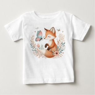 Camiseta De Bebé Storybook Woodland Babies Fox Y Butterfly