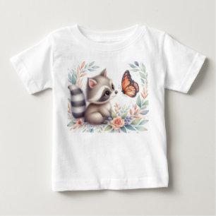 Camiseta De Bebé Storybook Woodland Babies Raccoon Y Butfly