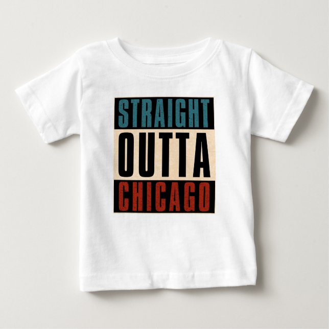Camiseta De Bebé Straight Outta Chicago Illinois IL USA (Anverso)