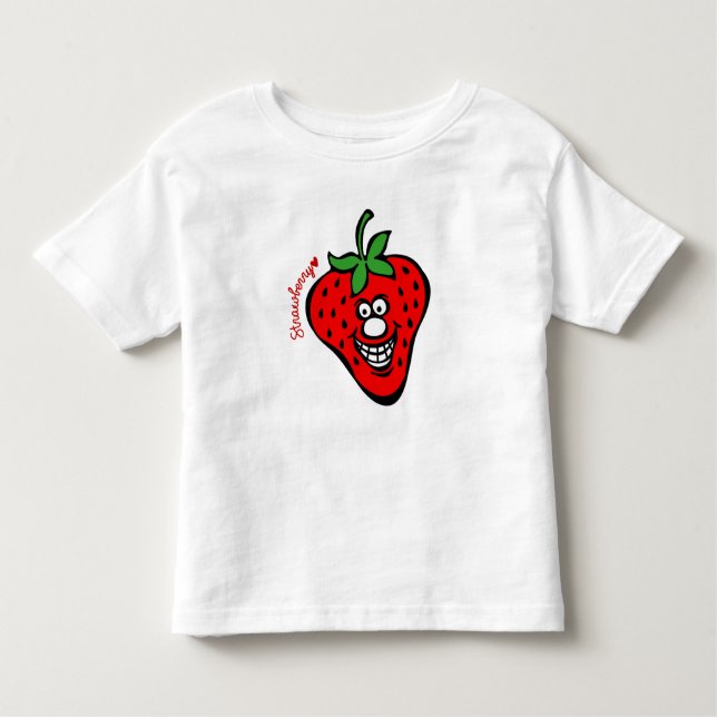 Camiseta De Bebé Strawberry *Kids White Tee (Anverso)