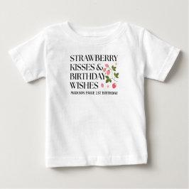 Camiseta De Bebé Strawberry Kisses Birthday Wishes T-Shirt