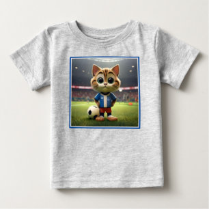 Camiseta De Bebé "Striker perfecto: El gato de fútbol 3D"
