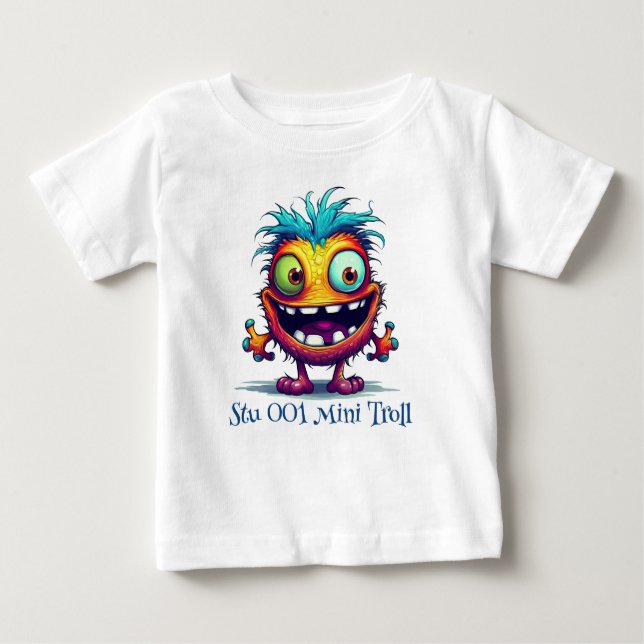 Camiseta De Bebé Stu 001 Mini Troll Personalizado (Anverso)