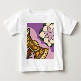 Camiseta De Bebé Stylized Axe and Flower Design