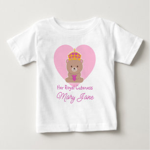 Camiseta De Bebé Su Alteza Real Lindura   Rosa Personalizado Divert