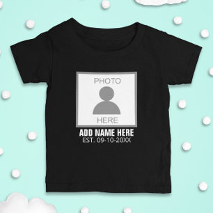 Camiseta De Bebé Su foto aquí Nombre y edad