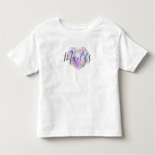 Camiseta De Bebé Su nombre aquí Cute Pastel Rainbow Heart Diamond