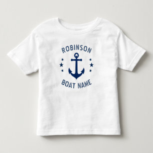 Camiseta De Bebé Su nombre y nombre y estrellas de anclaje vintage