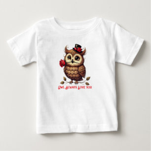Camiseta De Bebé Suave Owl El día de San Valentín