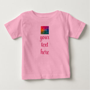 Camiseta De Bebé Sube Tu Foto Agregar Texto Plantilla Moderna Rosa