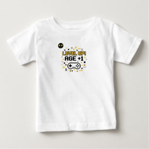 Camiseta De Bebé Subir de Nivel Edad +1 Cumpleaños divertido de j