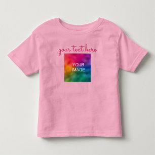 Camiseta De Bebé Subir foto Agregar texto Rosa Impresión doble cara
