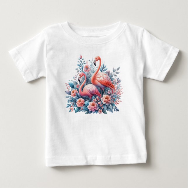 Camiseta De Bebé Sublimación de flamencos-95151 (Anverso)