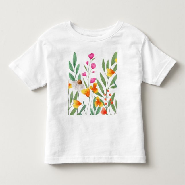 Camiseta De Bebé Sublimación de flores silvestres (Anverso)