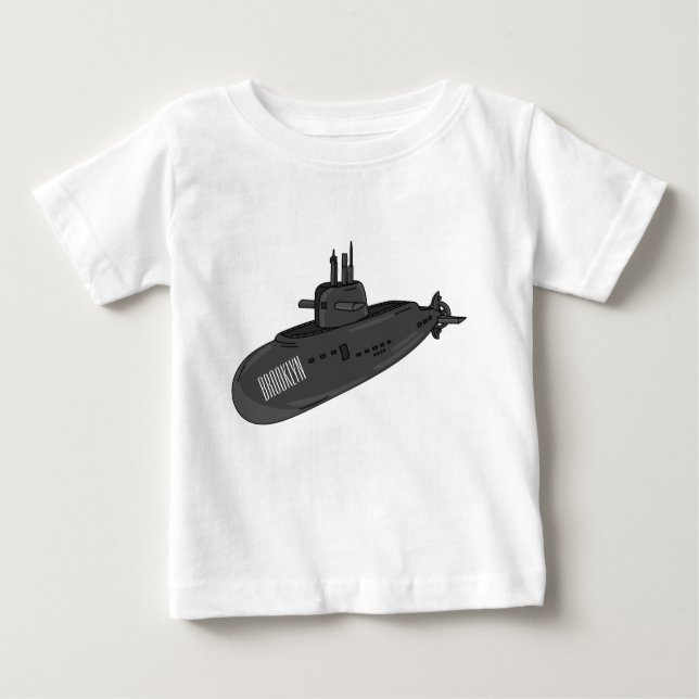 Camiseta De Bebé Submarine cartoon illustration (Anverso)