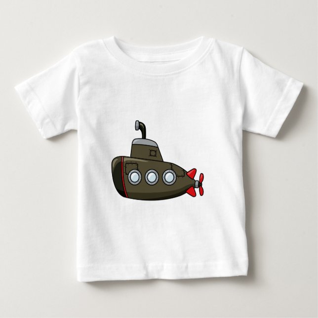 Camiseta De Bebé Submarino fresco del dibujo animado (Anverso)
