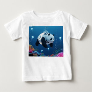Camiseta De Bebé Submarino Panda Surrealista Explorando R Biolumine
